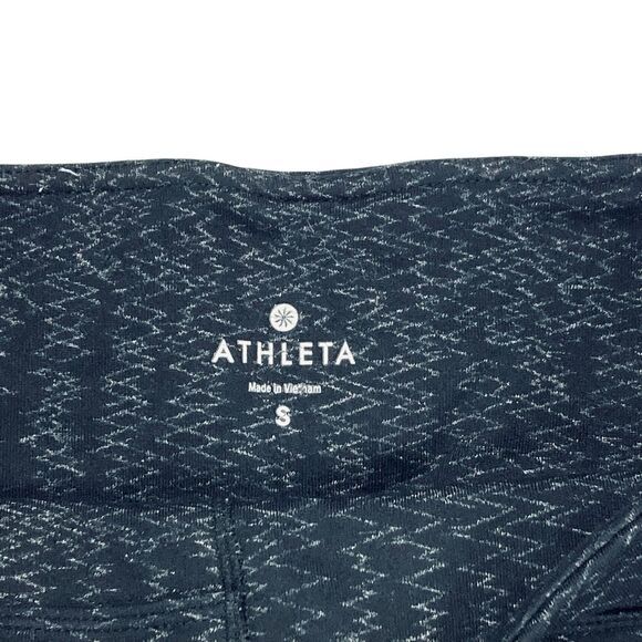 Athleta Yoga Leggings Womens S Black Heartbeat Chaturanga Athletic Stretchy Gym - Picture 13 of 14